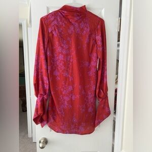 Free People Red and Purple Floral Mini Dress